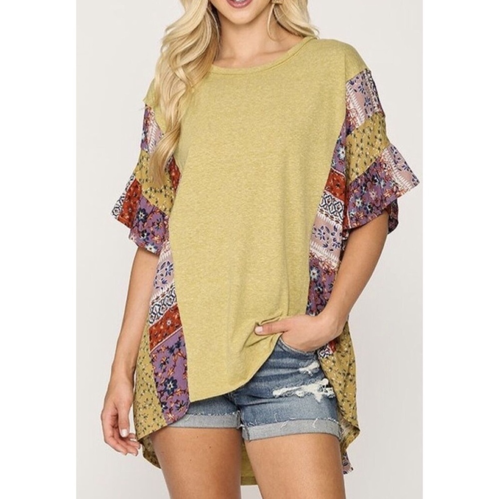 Gigio by Umgee mustard & paisley top